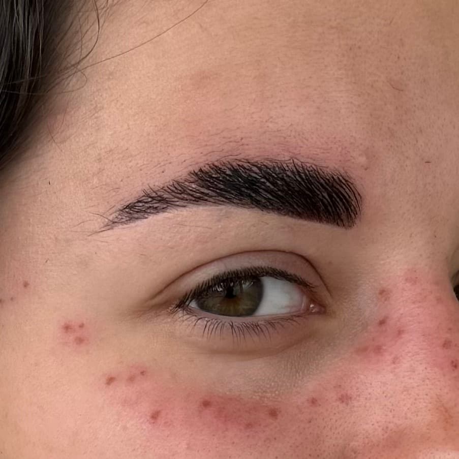 Browlift structurant par Habiba Med à Dijon, sourcils peignés et ligne intensifiée